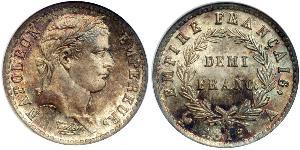 1/2 Franc Erstes Kaiserreich (1804-1814) Silber Napoleon Bonaparte(1769 - 1821)