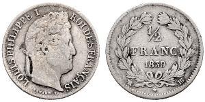 1/2 Franc Frankreich Silber Louis-Philippe I (1773 -1850)