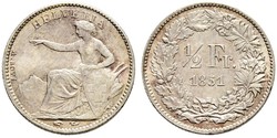 1/2 Franc Switzerland Silver 