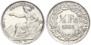 1/2 Franc Switzerland Silver 