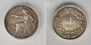 1/2 Franc Switzerland Silver 
