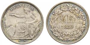 1/2 Franc Switzerland Silver 