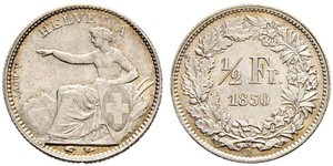 1/2 Franc 瑞士 銀 