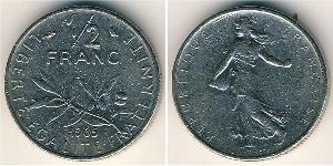 1/2 Franc 法蘭西第五共和國 镍 