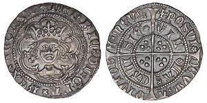 1/2 Groat Reino de Inglaterra (927-1649,1660-1707) Plata Enrique VI (1421-1471)