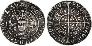 1/2 Groat Reino de Inglaterra (927-1649,1660-1707) Plata Enrique VI (1421-1471)