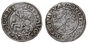 1/2 Groschen Gran Ducado de Lituania (1236 - 1791) Plata Segismundo II Augusto Jagellón (1548 - 1569)