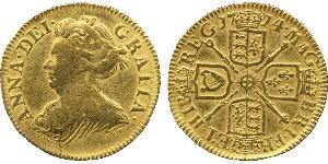 1/2 Guinea Regno Unito di Gran Bretagna (1707-1801) Oro Anna di Gran Bretagna(1665-1714)