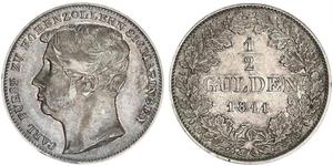 1/2 Gulden Allemagne Argent 