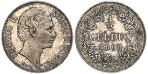 1/2 Gulden Royaume de Bavière (1806 - 1918) Argent Louis II de Bavière (1845-1886)(1845 – 1886)