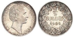 1/2 Gulden Royaume de Bavière (1806 - 1918) Argent Louis II de Bavière (1845-1886)(1845 – 1886)