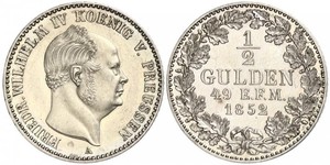 1/2 Gulden Royaume de Prusse (1701-1918) Argent Frédéric-Guillaume IV de Prusse (1795 - 1861)