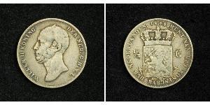1/2 Gulden Regno dei Paesi Bassi (1815 - ) Argento Guglielmo II dei Paesi Bassi (1792 - 1849)