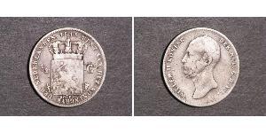 1/2 Gulden Regno dei Paesi Bassi (1815 - ) Argento Guglielmo II dei Paesi Bassi (1792 - 1849)