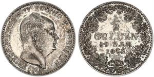 1/2 Gulden Regno di Prussia (1701-1918) Argento Federico Guglielmo IV di Prussia (1795 - 1861)