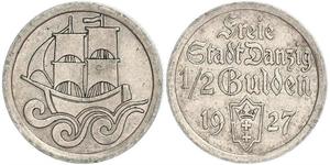 1/2 Gulden Gdansk (1920-1939) Plata 