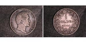 1/2 Gulden Reino de Baviera (1806 - 1918) Plata Luis I de Baviera(1786 – 1868)