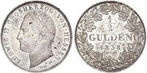 1/2 Gulden States of Germany Plata 