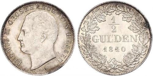 1/2 Gulden States of Germany Plata 
