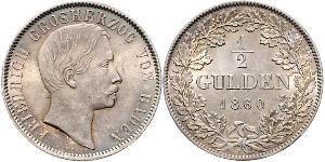 1/2 Gulden Grand Duchy of Baden (1806-1918) Silber Friedrich I. (Baden, Großherzog) (1826 - 1907)