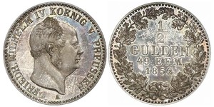 1/2 Gulden Königreich Preußen (1701-1918) Silber Friedrich Wilhelm IV. (1795 - 1861)