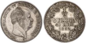 1/2 Gulden Königreich Preußen (1701-1918) Silber Friedrich Wilhelm IV. (1795 - 1861)
