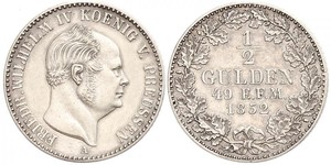 1/2 Gulden Königreich Preußen (1701-1918) Silber Friedrich Wilhelm IV. (1795 - 1861)