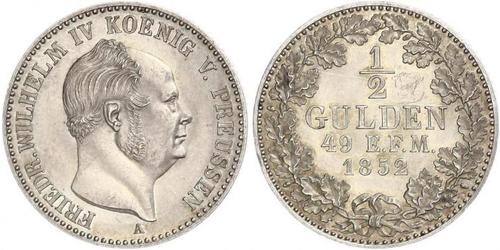 1/2 Gulden Königreich Preußen (1701-1918) Silber Friedrich Wilhelm IV. (1795 - 1861)