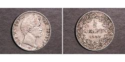 1/2 Gulden Kingdom of Bavaria (1806 - 1918) Silver Ludwig I of Bavaria (1786 – 1868)