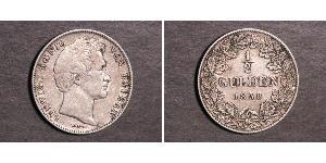 1/2 Gulden Kingdom of Bavaria (1806 - 1918) Silver Ludwig I of Bavaria (1786 – 1868)