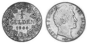 1/2 Gulden Kingdom of Bavaria (1806 - 1918) Silver Ludwig I of Bavaria (1786 – 1868)