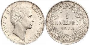 1/2 Gulden Kingdom of Bavaria (1806 - 1918) Silver Ludwig II of Bavaria (1845 – 1886)