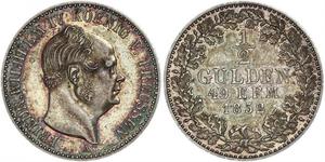 1/2 Gulden Kingdom of Prussia (1701-1918) Silver Frederick William IV of Prussia (1795 - 1861)