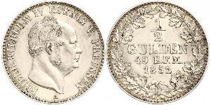 1/2 Gulden Kingdom of Prussia (1701-1918) Silver Frederick William IV of Prussia (1795 - 1861)