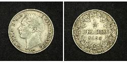 1/2 Gulden Kingdom of Württemberg (1806-1918) Silver William I of Württemberg