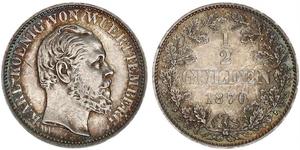 1/2 Gulden Kingdom of Württemberg (1806-1918) 銀 卡尔一世 (符腾堡)