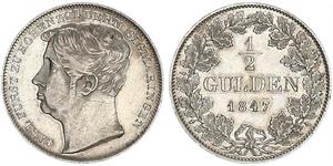 1/2 Gulden 德国 銀 