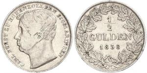 1/2 Gulden 德国 銀 