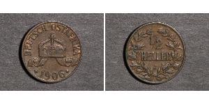 1/2 Heller German East Africa (1885-1919) Copper 