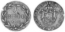 1/2 Kreuzer Gran Ducado de Baden (1806-1918) Cobre 