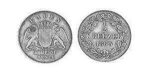 1/2 Kreuzer Gran Ducado de Baden (1806-1918) Cobre Federico I de Baden (1826 - 1907)