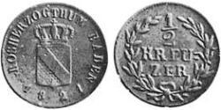 1/2 Kreuzer Grand Duchy of Baden (1806-1918) Copper 