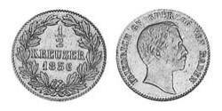 1/2 Kreuzer Grand Duchy of Baden (1806-1918) Copper Frederick I, Grand Duke of Baden (1826 - 1907)