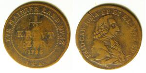 1/2 Kreuzer Allemagne Cuivre 