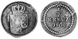 1/2 Kreuzer Grand-duché de Bade (1806-1918) Cuivre 