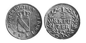 1/2 Kreuzer Grand-duché de Bade (1806-1918) Cuivre 