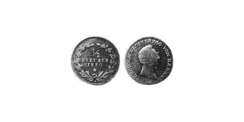 1/2 Kreuzer Grand-duché de Bade (1806-1918) Cuivre Léopold Ier de Bade(1790 – 1852)