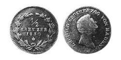 1/2 Kreuzer Grand Duchy of Baden (1806-1918) Rame Leopoldo di Baden(1790 – 1852)