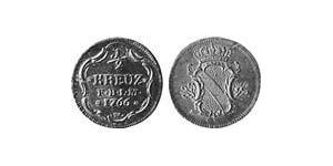 1/2 Kreuzer Margrave of Baden-Durlach (1535 - 1771) 銅 