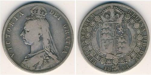 1/2 Krone Royaume-Uni Argent 